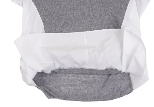 Y's Shirt Switching Linen Long Knit K-134505_010