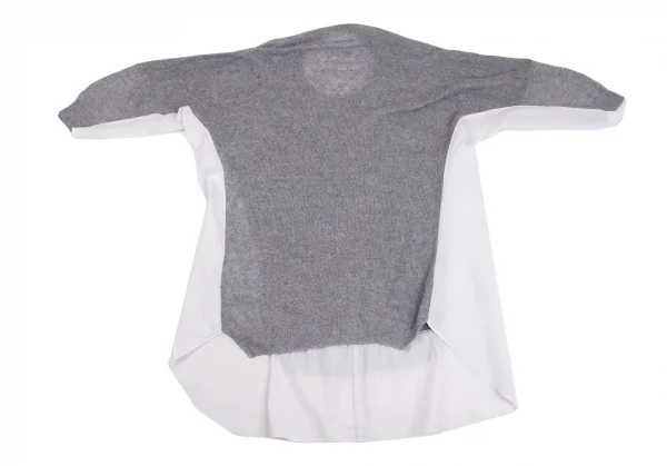 Y's Shirt Switching Linen Long Knit K-134505_011