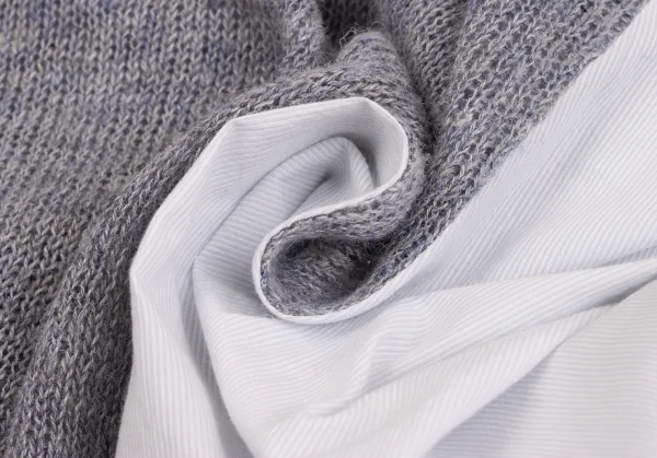 Y's Shirt Switching Linen Long Knit K-134505_014