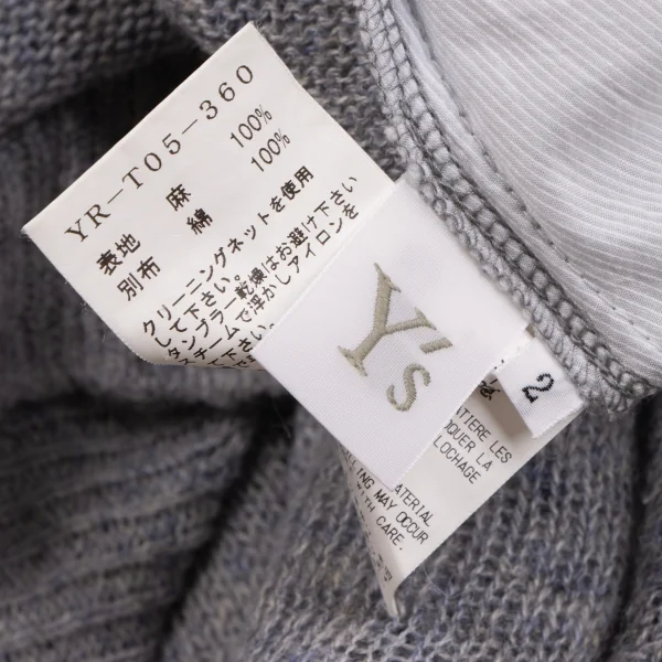 Y's Shirt Switching Linen Long Knit K-134505_016