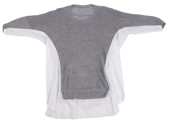 Y's Shirt Switching Linen Long Knit K-134505_002