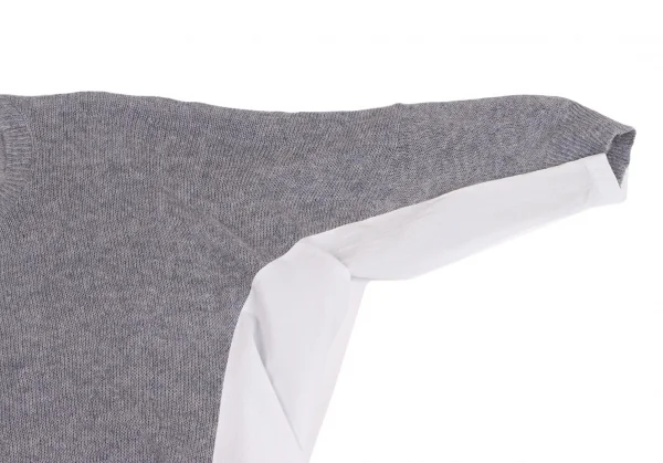 Y's Shirt Switching Linen Long Knit K-134505_005