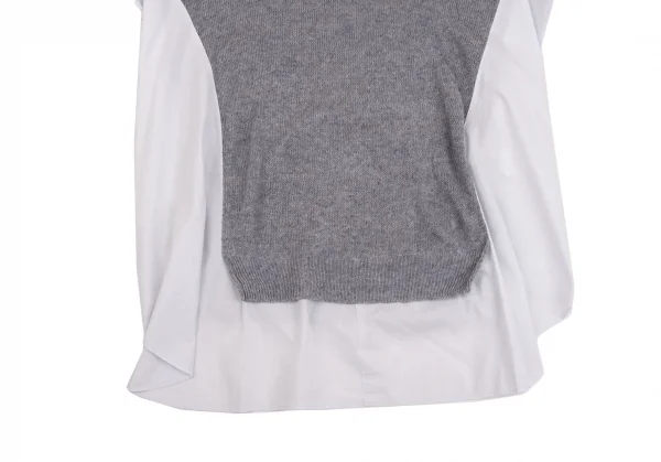 Y's Shirt Switching Linen Long Knit K-134505_008