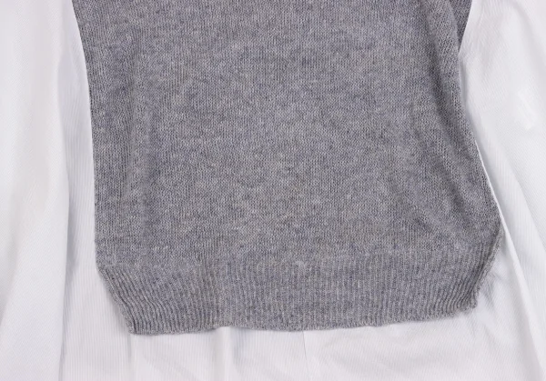 Y's Shirt Switching Linen Long Knit K-134505_009