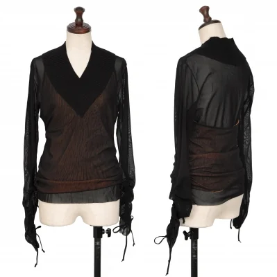 HIROKO KOSHINO Layered Mesh Top