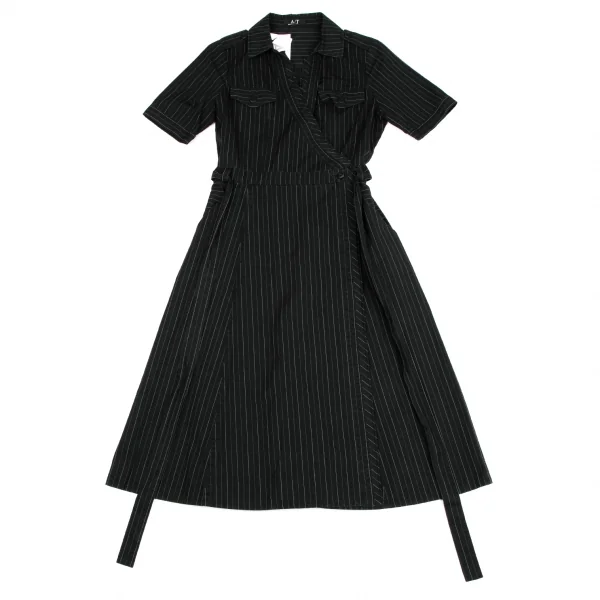 A/T Stripe Cotton Cache-coeur Dress K-134589_002