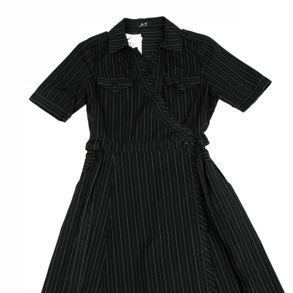 A/T Stripe Cotton Cache-coeur Dress K-134589_003