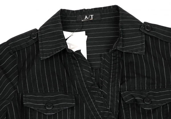 A/T Stripe Cotton Cache-coeur Dress K-134589_004