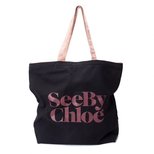 シーバイクロエSEE BY CHLOE バイカラー巾着トートバッグ 黒ピンク K-134600_001