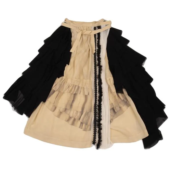 COMME des GARCONS Transfer Print Frill Design Wrap Skirt K-134616_002