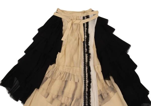 COMME des GARCONS Transfer Print Frill Design Wrap Skirt K-134616_003