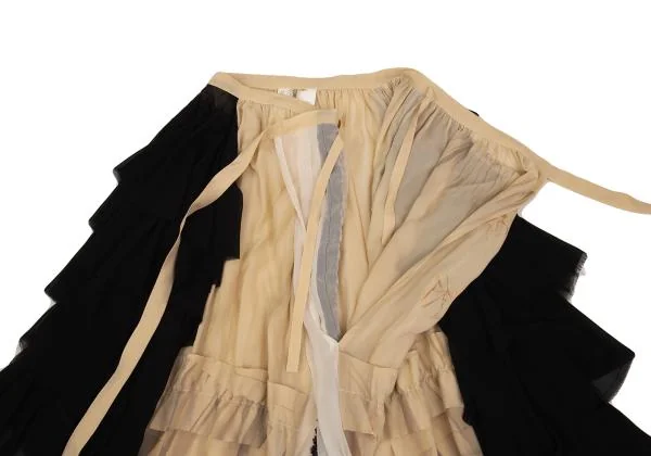 COMME des GARCONS Transfer Print Frill Design Wrap Skirt K-134616_005