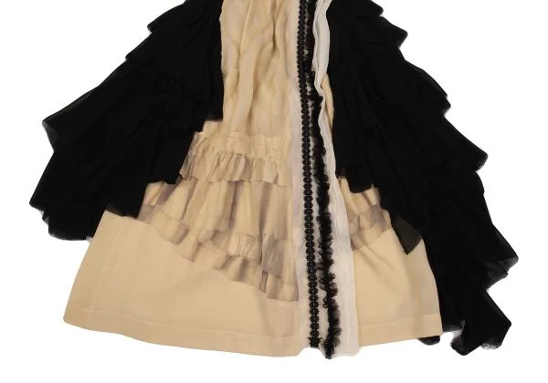 COMME des GARCONS Transfer Print Frill Design Wrap Skirt K-134616_007
