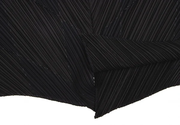 イッセイミヤケ フェットISSEY MIYAKE FETE 超音波カッティングパッチプリーツノースリーブトップス 黒3 K-134618_009