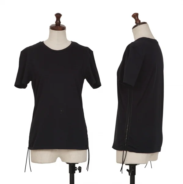 ISSEY MIYAKE WHITE LABEL Side Gather T Shirt Black 2 K-134626_001
