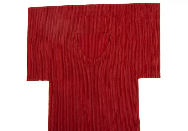 イッセイミヤケ ホワイトレーベルISSEY MIYAKE WHITE LABEL プリーツフラットTシャツ 赤2 K-134627_003