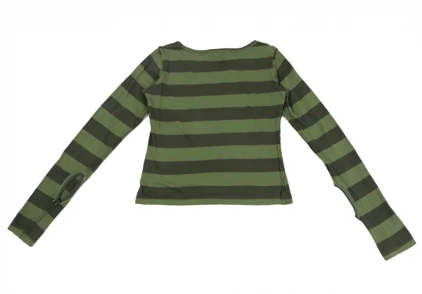 ジュンヤワタナベ コムデギャルソンJUNYA WATANABE COMME des GARCONS インサイドアウトボーダーカットソー 緑S K-134700_011