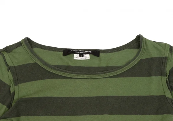 ジュンヤワタナベ コムデギャルソンJUNYA WATANABE COMME des GARCONS インサイドアウトボーダーカットソー 緑S K-134700_003