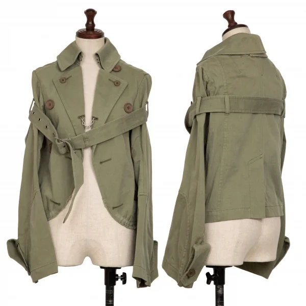 JUNYA WATANABE Belted Tranch Design Short Jacket Khaki-green M K-134701_001