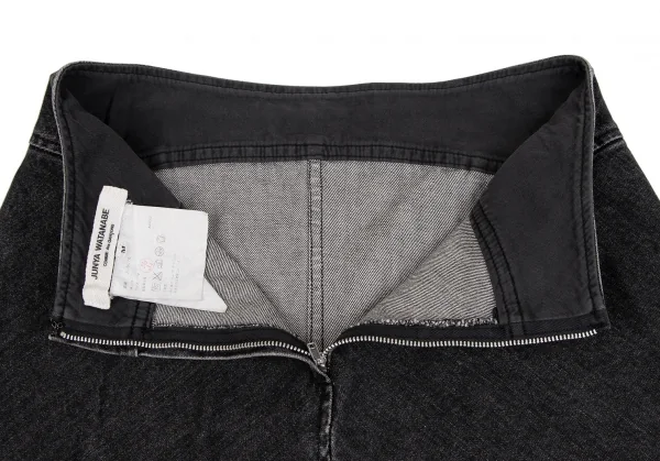 ジュンヤワタナベ コムデギャルソンJUNYA WATANABE COMME des GARCONSブラックデニムフリンジスカート 黒M K-134702_011