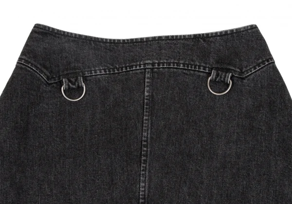 ジュンヤワタナベ コムデギャルソンJUNYA WATANABE COMME des GARCONSブラックデニムフリンジスカート 黒M K-134702_003