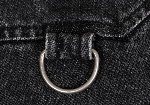 ジュンヤワタナベ コムデギャルソンJUNYA WATANABE COMME des GARCONSブラックデニムフリンジスカート 黒M K-134702_004