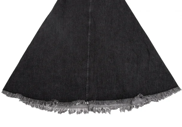 ジュンヤワタナベ コムデギャルソンJUNYA WATANABE COMME des GARCONSブラックデニムフリンジスカート 黒M K-134702_005