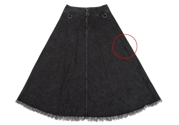 ジュンヤワタナベ コムデギャルソンJUNYA WATANABE COMME des GARCONSブラックデニムフリンジスカート 黒M K-134702_008