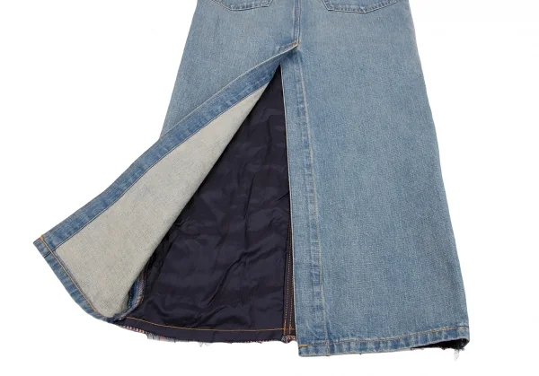 ジュンヤワタナベ コムデギャルソンJUNYA WATANABE COMME des GARCONSフロントチェック切替デニムスカート 赤紺青M K-134703_010