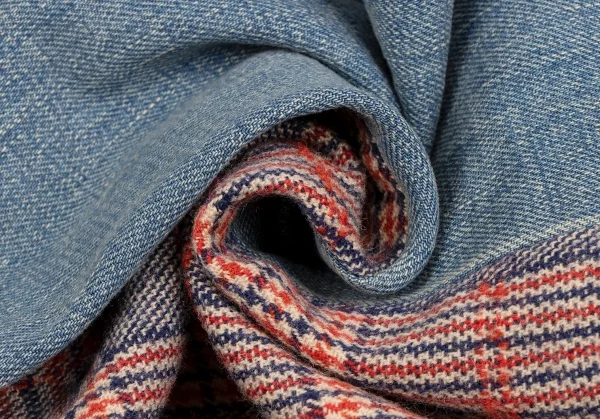 ジュンヤワタナベ コムデギャルソンJUNYA WATANABE COMME des GARCONSフロントチェック切替デニムスカート 赤紺青M K-134703_011