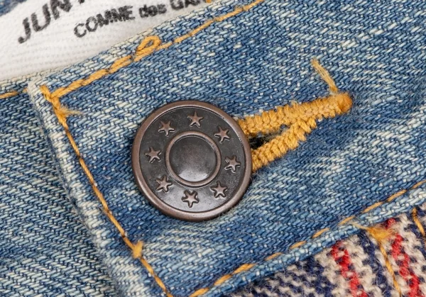 ジュンヤワタナベ コムデギャルソンJUNYA WATANABE COMME des GARCONSフロントチェック切替デニムスカート 赤紺青M K-134703_004