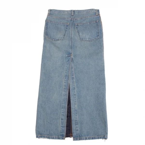 ジュンヤワタナベ コムデギャルソンJUNYA WATANABE COMME des GARCONSフロントチェック切替デニムスカート 赤紺青M K-134703_008