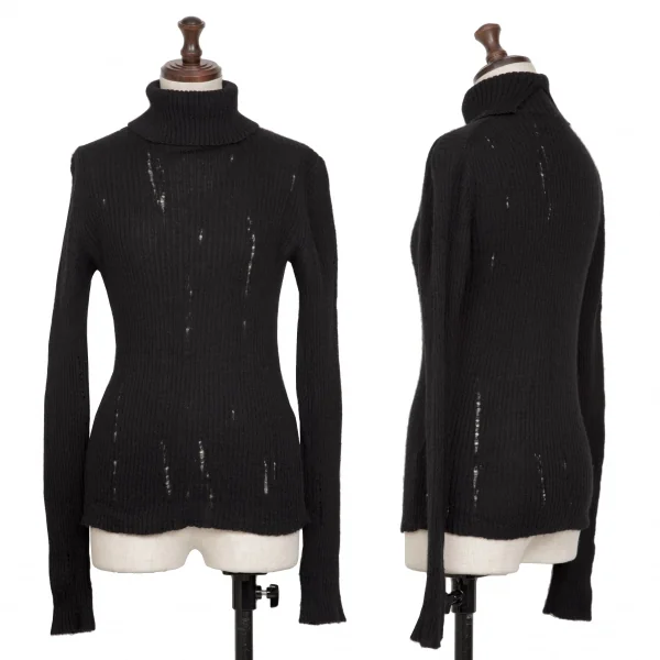 tricot COMME des GARCONS Destroy Design Rib Knit Sweater Black S-M K-134710_001