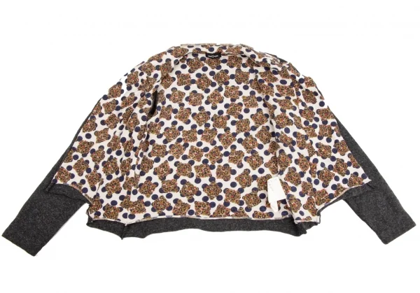 tricot COMME des GARCONS Flower Dot Lining Switching Knit Jacket K-134711_011
