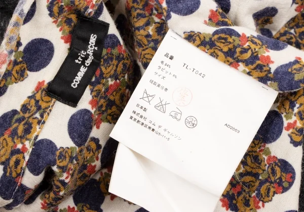 tricot COMME des GARCONS Flower Dot Lining Switching Knit Jacket K-134711_015