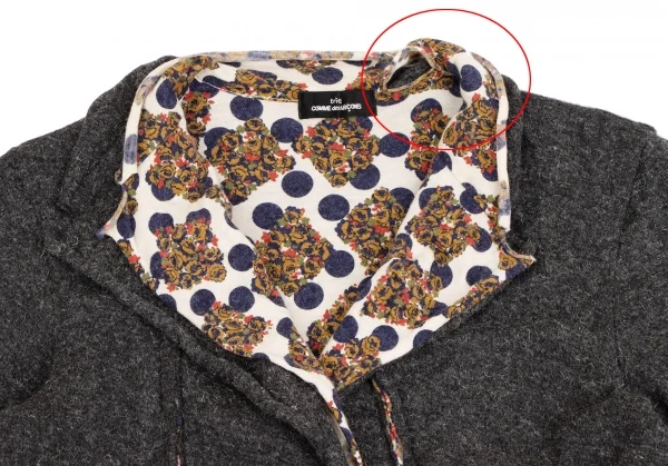 tricot COMME des GARCONS Flower Dot Lining Switching Knit Jacket K-134711_004