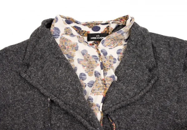 tricot COMME des GARCONS Flower Dot Lining Switching Knit Jacket K-134711_006