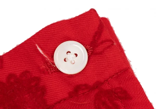 トリココムデギャルソンtricot COMME des GARCONSフラワーフロッキープリントウールスカート 赤M K-134714_003