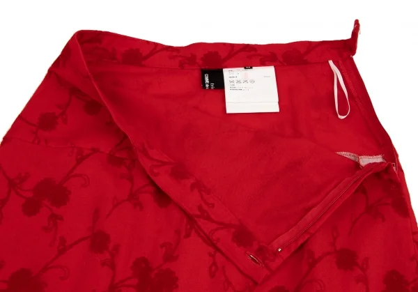 トリココムデギャルソンtricot COMME des GARCONSフラワーフロッキープリントウールスカート 赤M K-134714_005