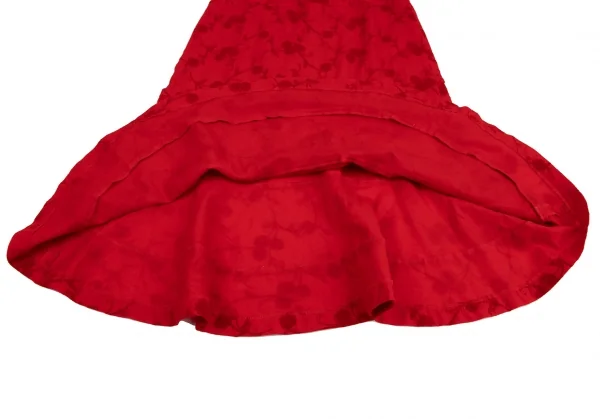 トリココムデギャルソンtricot COMME des GARCONSフラワーフロッキープリントウールスカート 赤M K-134714_007