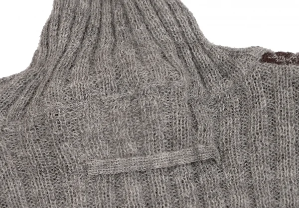 ゴルチエトゥーザパワーオブトゥーGAULTIER2 フロントパッチアルパカドライバーズニット グレー茶M K-134745_012