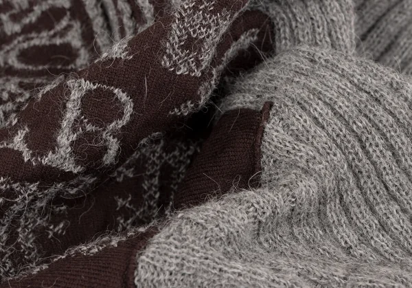 ゴルチエトゥーザパワーオブトゥーGAULTIER2 フロントパッチアルパカドライバーズニット グレー茶M K-134745_013