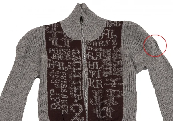 ゴルチエトゥーザパワーオブトゥーGAULTIER2 フロントパッチアルパカドライバーズニット グレー茶M K-134745_002