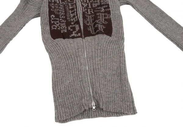 ゴルチエトゥーザパワーオブトゥーGAULTIER2 フロントパッチアルパカドライバーズニット グレー茶M K-134745_007