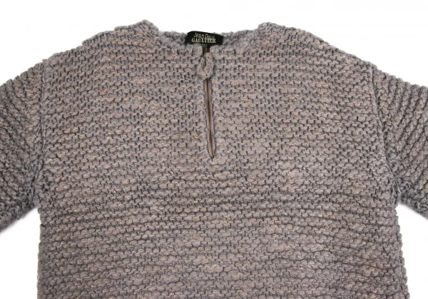 Jean Paul GAULTIER MAILLE Glitter Painted Zip Neck Knit K-134764_002