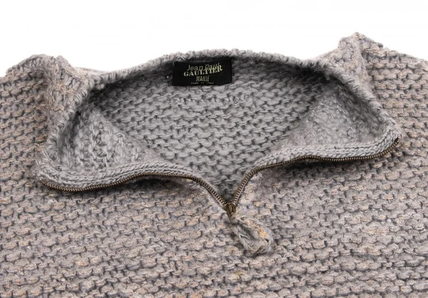 Jean Paul GAULTIER MAILLE Glitter Painted Zip Neck Knit K-134764_004