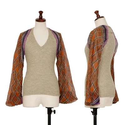 Jean Paul GAULTIER MAILLE FEMME Layered Sleeve Rib Knit