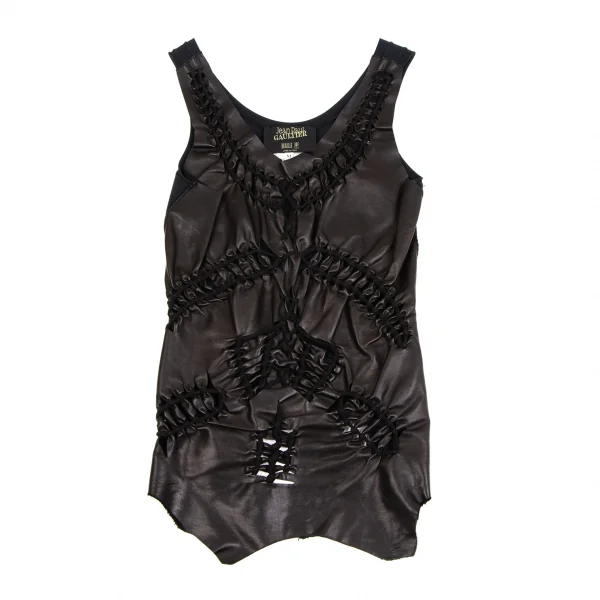Jean Paul GAULTIER MAILLE FEMME Front Leather Sleeveless K-134769_002