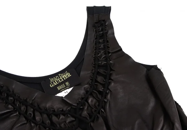 Jean Paul GAULTIER MAILLE FEMME Front Leather Sleeveless K-134769_005