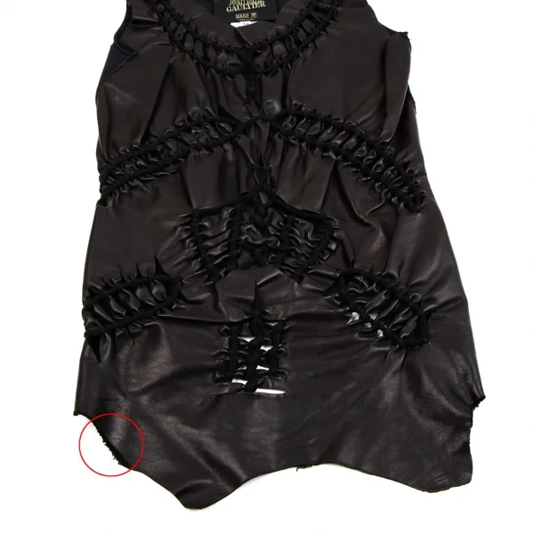 Jean Paul GAULTIER MAILLE FEMME Front Leather Sleeveless K-134769_007